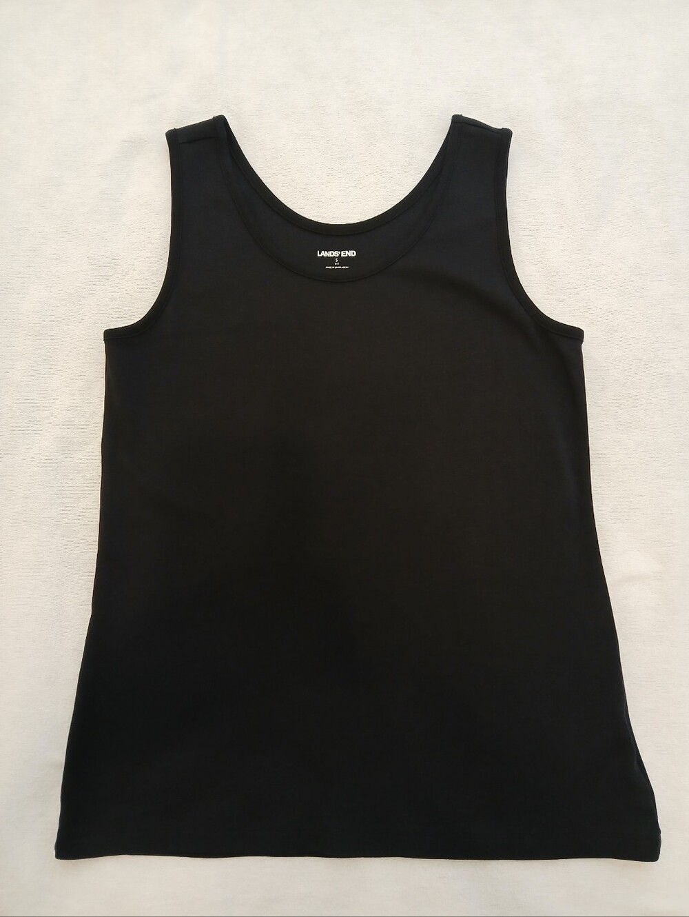 NWOT Lands' End Small Black Women's Scoop Neck Tank 100% Cotton Sleeveless
